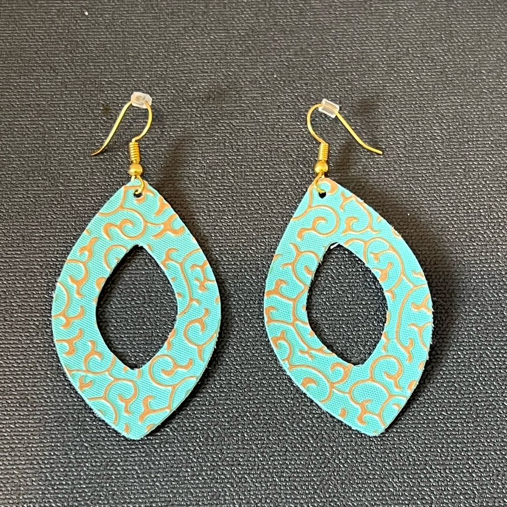 Turquoise Gold Dangle earrings